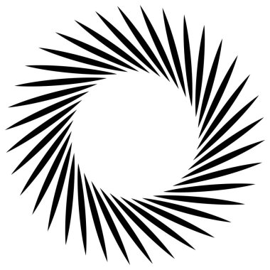 Radyal, yayılan eleman. Konsantrik, merkezcil soyut desi