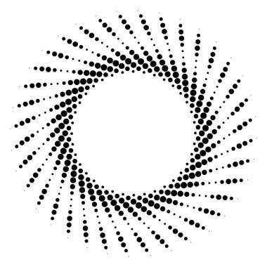 Radyal, yayılan eleman. Konsantrik, merkezcil soyut desi