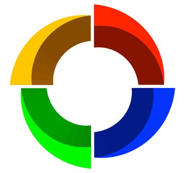 Radyal, yayılan eleman. Konsantrik, merkezcil soyut desi