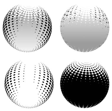 Halftone daire, halftone küre soyut dairesel geometrik elemen