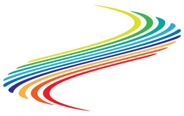 Dalgalı, dalgalı etkisi ile renkli çizgili çizgiler. Soyut