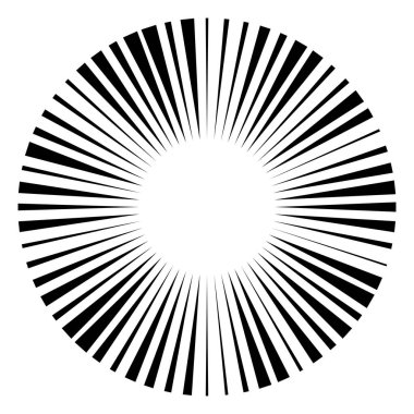 Radyal, yayılan eleman. Konsantrik, merkezcil soyut desi