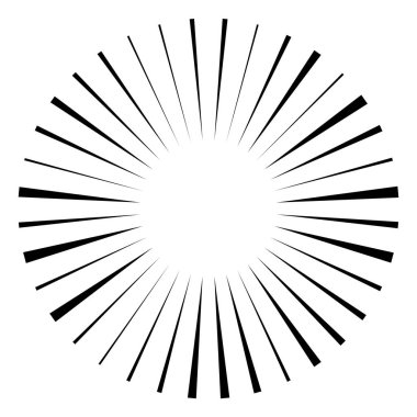 Radyal, yayılan eleman. Konsantrik, merkezcil soyut desi