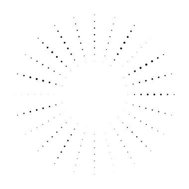 Radyal, yayılan eleman. Konsantrik, merkezcil soyut desi