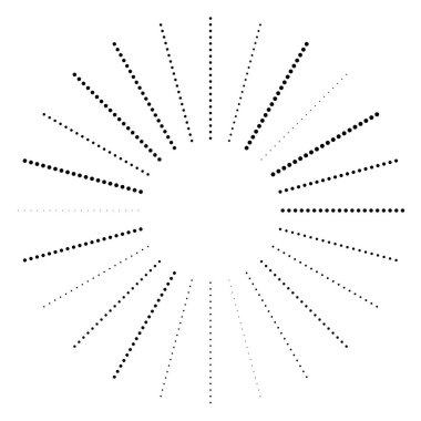 Radyal, yayılan eleman. Konsantrik, merkezcil soyut desi