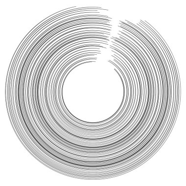 Radyal, yayılan eleman. Konsantrik, merkezcil soyut desi