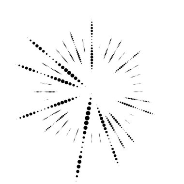 Radyal rastgele nokta çizgileri. Noktalı, benekli çizgiler dairesel