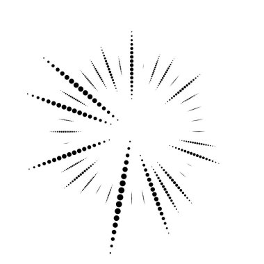 Radyal rastgele nokta çizgileri. Noktalı, benekli çizgiler dairesel