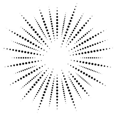 Noktalı çizgiler radyal çizgiler soyut tasarım elemanı nokta