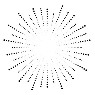 Noktalı çizgiler radyal çizgiler soyut tasarım elemanı nokta
