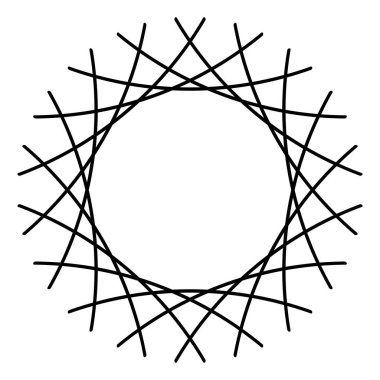 Radyal, yayılan eleman. Konsantrik, merkezcil soyut desi