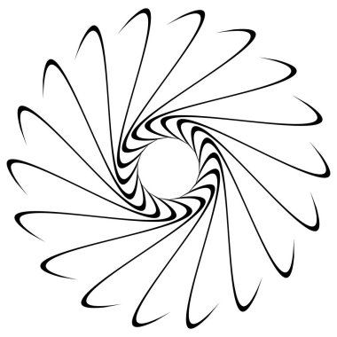 Radyal, yayılan eleman. Konsantrik, merkezcil soyut desi