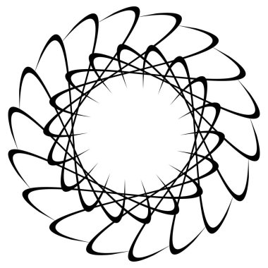 Radyal, yayılan eleman. Konsantrik, merkezcil soyut desi