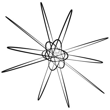 Radyal, yayılan eleman. Konsantrik, merkezcil soyut desi