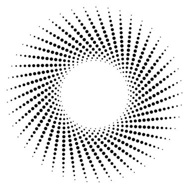 Noktalı çizgiler radyal çizgiler soyut tasarım elemanı nokta