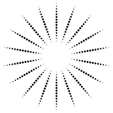 Noktalı çizgiler radyal çizgiler soyut tasarım elemanı nokta