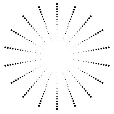 Noktalı çizgiler radyal çizgiler soyut tasarım elemanı nokta