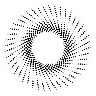 Noktalı çizgiler radyal çizgiler soyut tasarım elemanı nokta