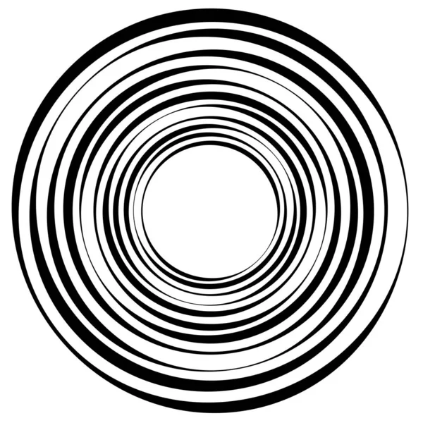 Elemento radial, radiante. Desi abstracto concéntrico, centrípeta — Archivo Imágenes Vectoriales