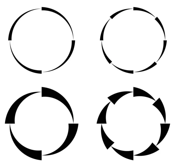 Радиальный излучающий элемент. Концентрический, центростремительный абстрактный деси — стоковый вектор