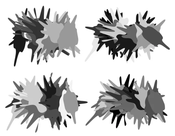 Abstrakte Schwarz-Weiß-Serien mit unterschiedlicher Grafik — Stockvektor