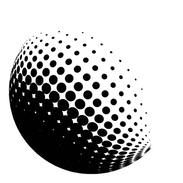 Meio-tom círculo, meio-tom orbe abstrato circular elemento geométrico — Vetor de Stock
