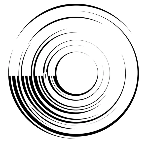 Elemento radiante radiale. Concentrico, centripeta astratto desi — Vettoriale Stock
