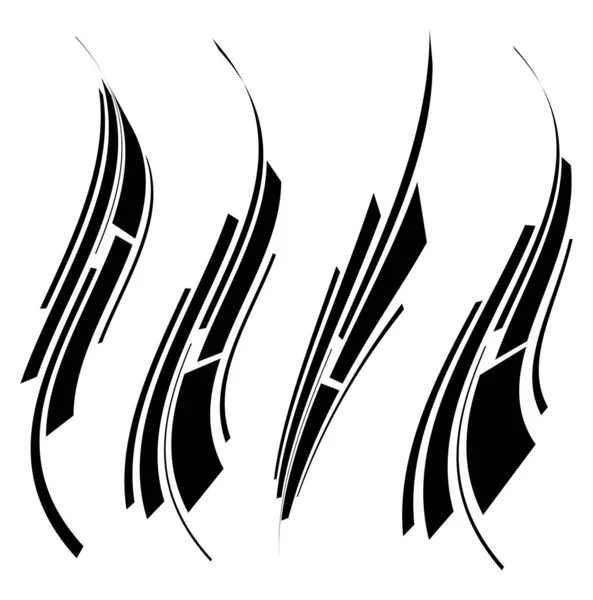 Abstracte lijn element set, lijnen strepen met dynamische deformatio — Stockvector