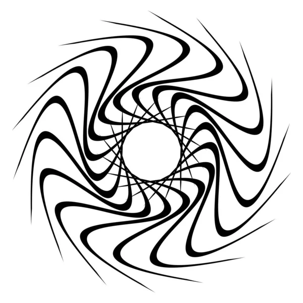 Elemento radiante radiale. Concentrico, centripeta astratto desi — Vettoriale Stock