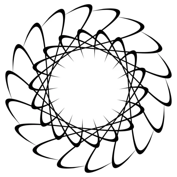 Radierande element. Koncentrisk, Centripetal abstrakt Desi — Stock vektor