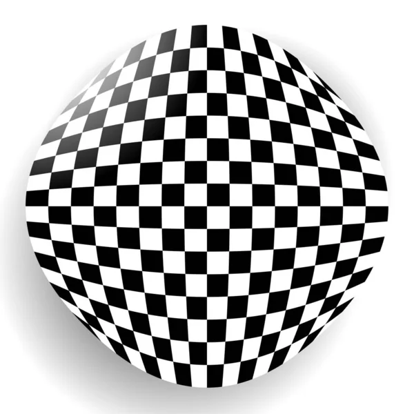 Sfera a scacchi - a scacchi. Globo 3d con texture controllata — Vettoriale Stock