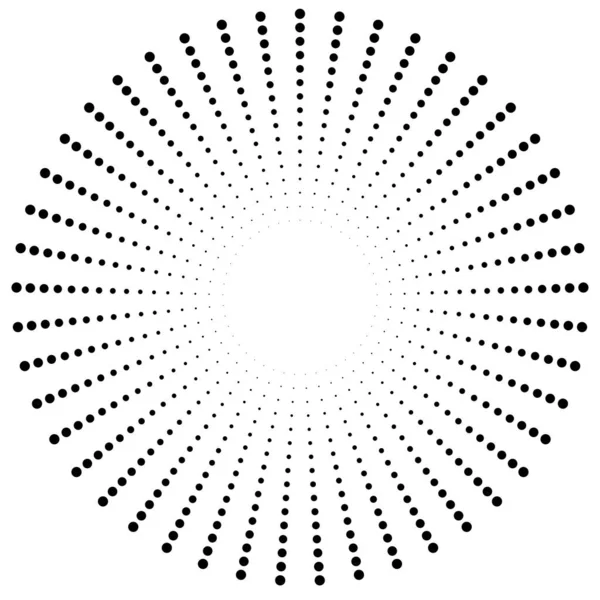 점선 점 방사형 선 추상 디자인 요소 — 스톡 벡터
