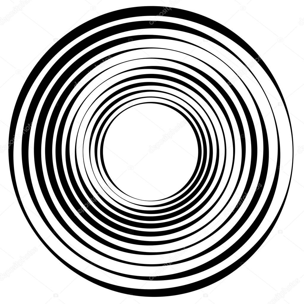 Radial, radiating element. Concentric, centripetal abstract desi