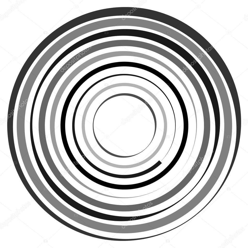 Radial, radiating element. Concentric, centripetal abstract desi