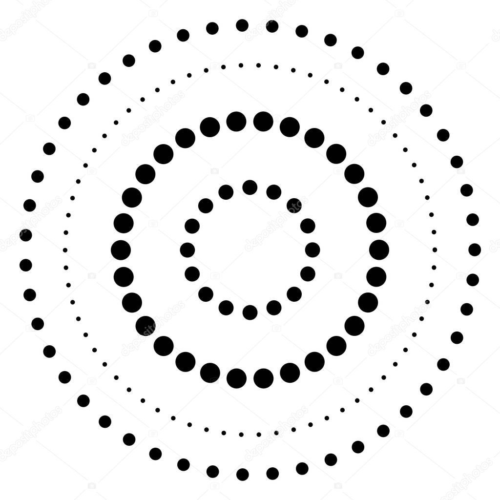 Radial, radiating element. Concentric, centripetal abstract desi