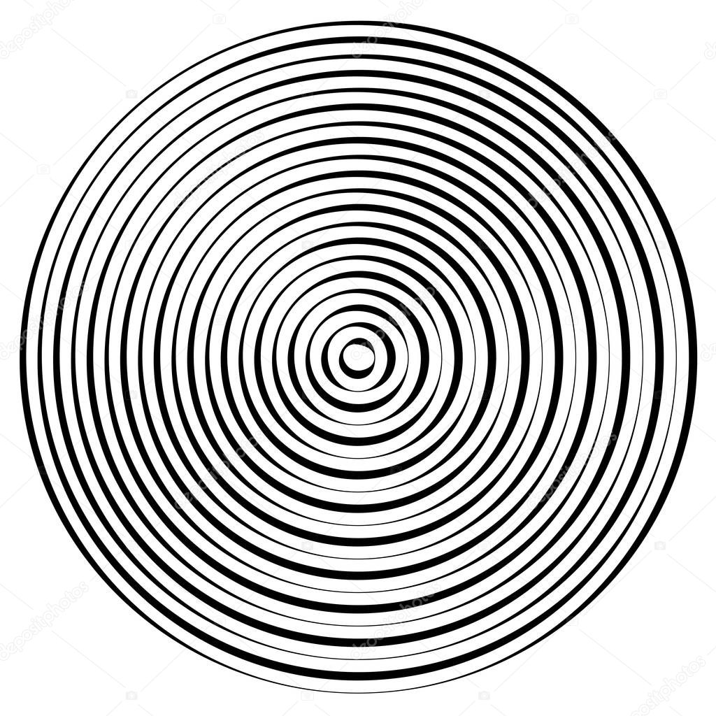 Radial, radiating element. Concentric, centripetal abstract desi