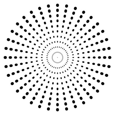 Radyal daire tasarım elemanı yayılan. Kesikli daireler