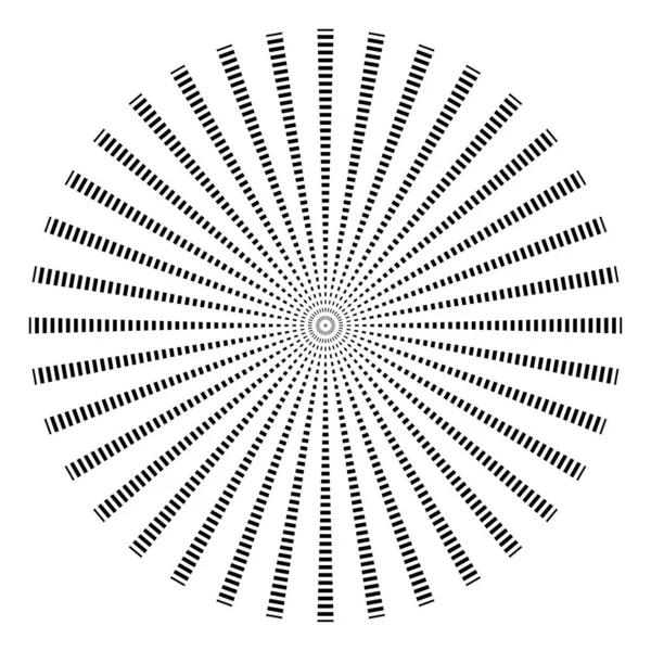 Rayonnement cercle radial élément de conception. Cercles pointillés — Image vectorielle