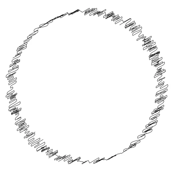 Scribble sketch circle. Sketchy circular shape — Stock Vector