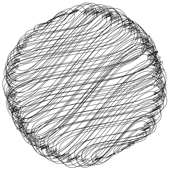 Scribble sketch circle. Sketchy forma circolare — Vettoriale Stock