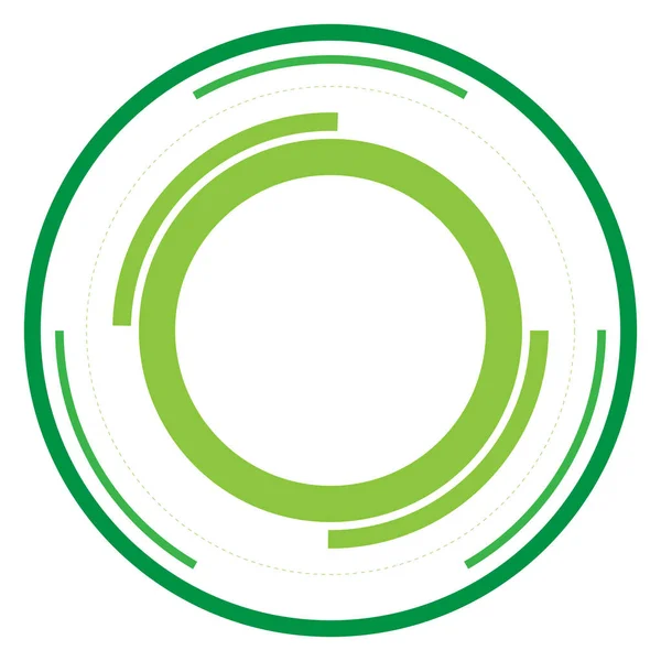 Grön version-slumpmässiga cirklar med streckade linjer, slumpmässighet, CI — Stock vektor