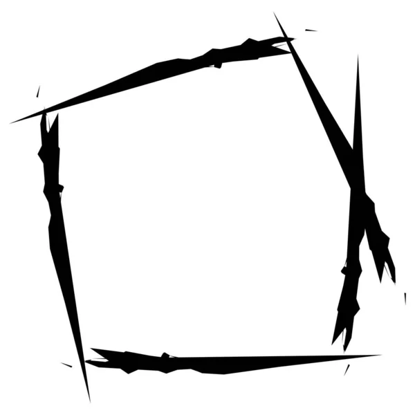 Grunge, elemento de círculo geométrico grueso, Borde, bordes rugosos — Archivo Imágenes Vectoriales