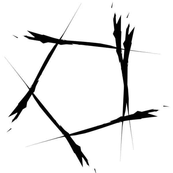Грандж, гранжевий геометричний елемент кола, Еджі, грубо кордони — стоковий вектор