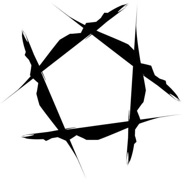 Grunge, élément de cercle géométrique grunge, Bordures rugueuses — Image vectorielle
