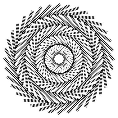 Radyal daire tasarım elemanı yayılan. Kesikli daireler