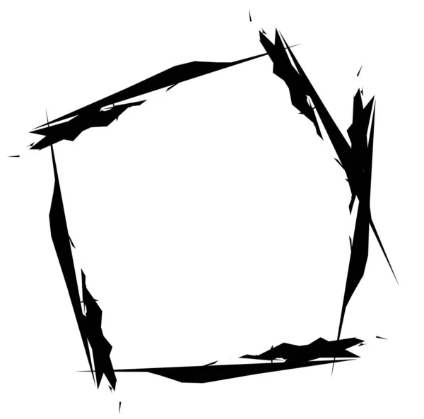 Grunge, elemento de círculo geométrico grueso, Borde, bordes rugosos — Archivo Imágenes Vectoriales
