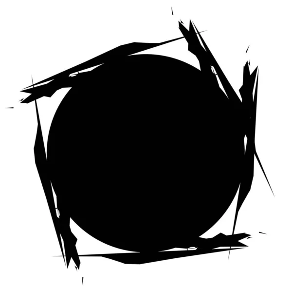 Grunge, grungy geometriska cirkel element, edgy, atlantisk soldatfisk gränser — Stock vektor