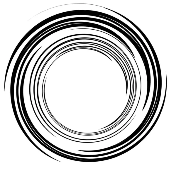 Círculos circulares de bocetos / bocetos. Espiralmente, efecto remolino en ci — Archivo Imágenes Vectoriales