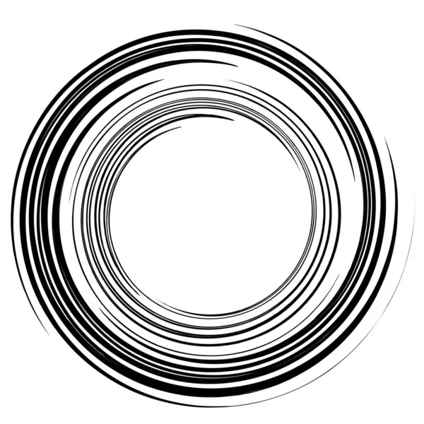 Círculos circulares de bocetos / bocetos. Espiralmente, efecto remolino en ci — Archivo Imágenes Vectoriales