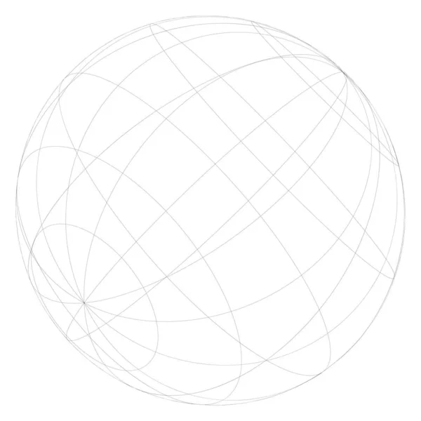 Sphère, forme de cercle 3d. Balle abstraite, globe, conception d'orbe. Sphère — Image vectorielle